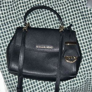 Michael Kors black leather handbag REAL. adjustable